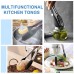 Ruigo Kitchen Tongs Stainless Steel Non Stick Silicone Tong Set of 3-7 9 12 inch Heat Resistant Locking Thongs for Cooking Barbecue Salad Grilling Turner (Black) - B07F8QNYPK